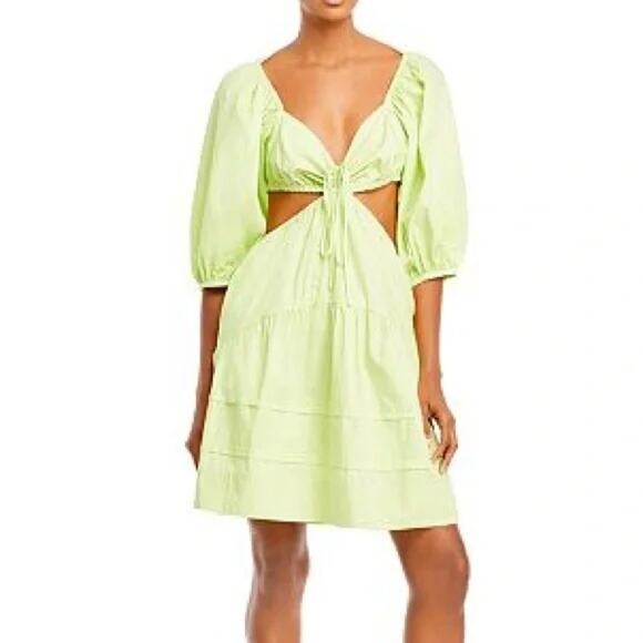 NWT Nicholas Women's Lime Cutout Berta Short Sleeves Mini Dress Size‎ 2 - Picture 2 of 12